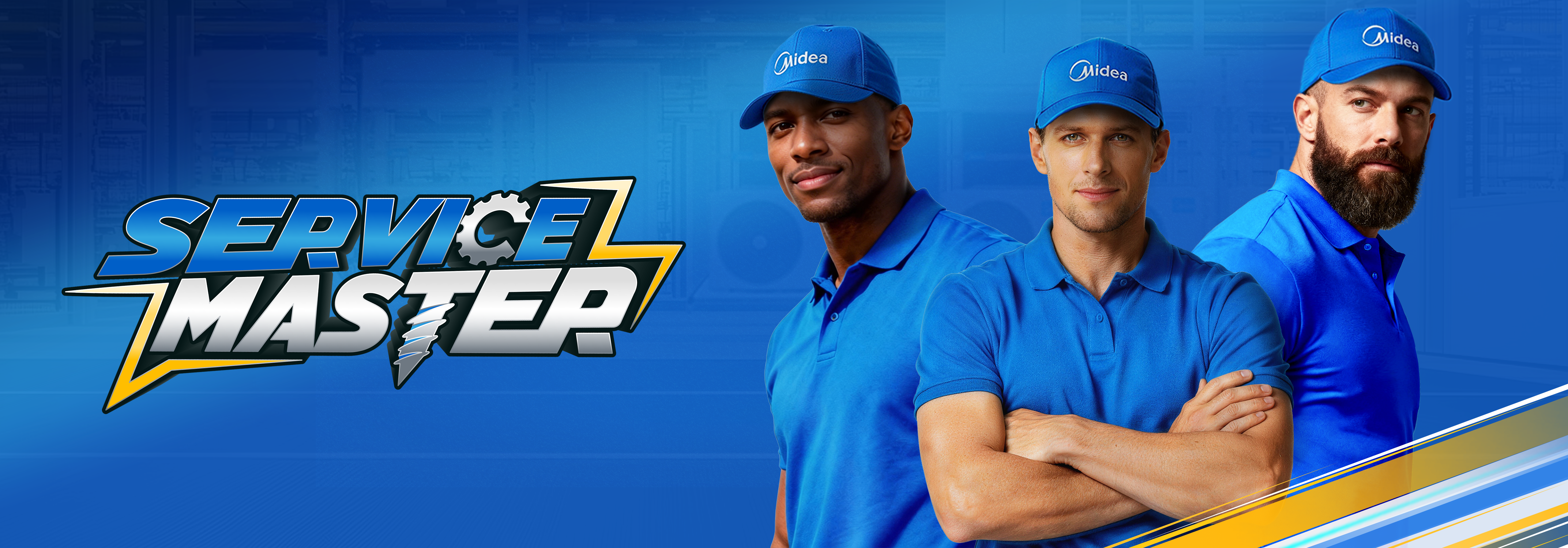 Banner oficial do Service Master 2026 da Midea — Competição para Instaladores de Ar-Condicionado